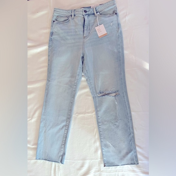 LC Lauren Conrad Denim - LAUREN CONRAD  Super High Rise Slim Straight light blue jeans. NWT